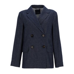 DOUBLE-BREASTED COTTON BLAZER