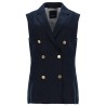 DOUBLE-BREASTED LINEN MAT VEST