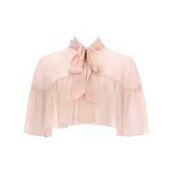 SILK CAPE WITH BOW