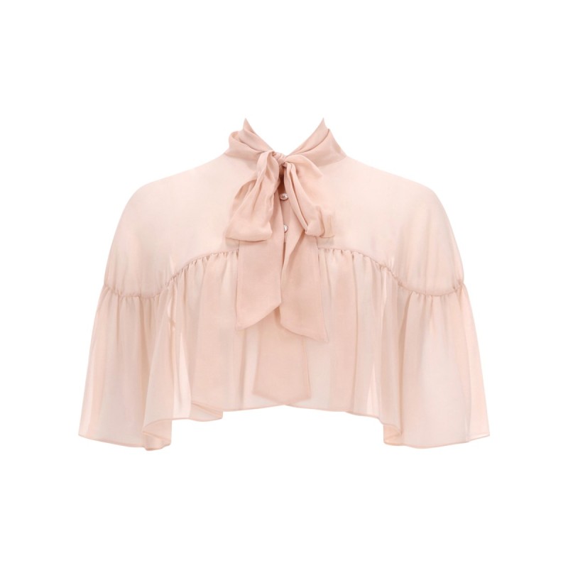 SILK CAPE WITH BOW