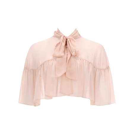 SILK CAPE WITH BOW