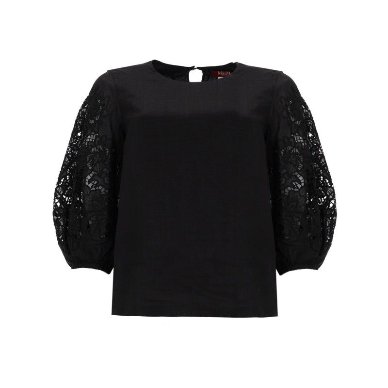 T-SHIRT CON MANICHE IN PIZZO