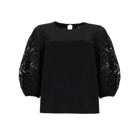 T-SHIRT CON MANICHE IN PIZZO