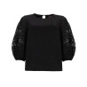 T-SHIRT CON MANICHE IN PIZZO