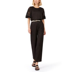 T-SHIRT CON MANICHE IN PIZZO