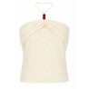 TOP "HALTERNECK" DRAPPEGGIATO CON PERLINE