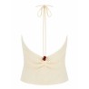 TOP "HALTERNECK" DRAPPEGGIATO CON PERLINE