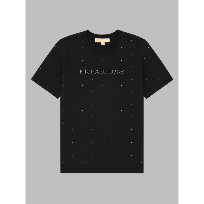 T-SHIRT CON LOGO E STRASS