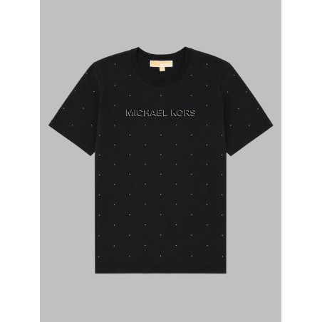 T-SHIRT CON LOGO E STRASS