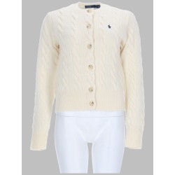 CARDIGAN A TRECCE CON LOGO