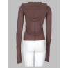 T-SHIRT "CROPPED HOODED RIB LS T"