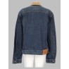 giacca in denim con colletto in velluto