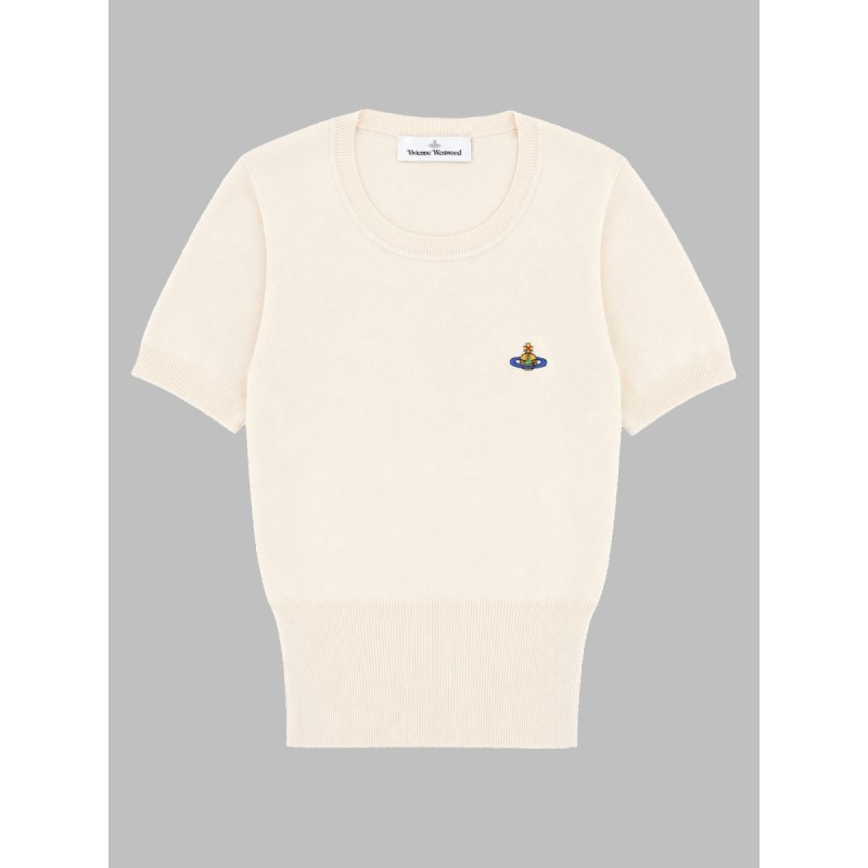 TOP IN MAGLIA "BEA" CON LOGO