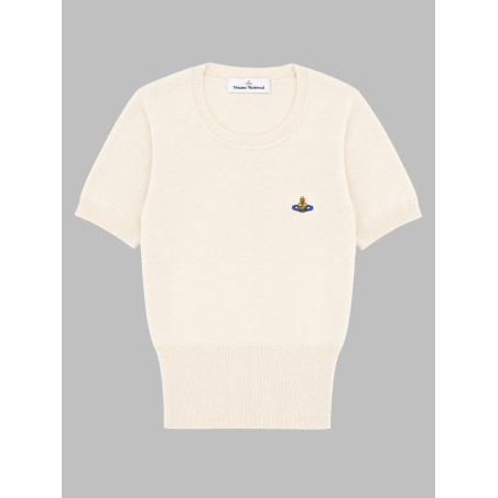 TOP IN MAGLIA "BEA" CON LOGO