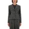 SINGLE-BREASTED JACKET IN WOOL BLEND DOT