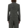 SINGLE-BREASTED JACKET IN WOOL BLEND DOT