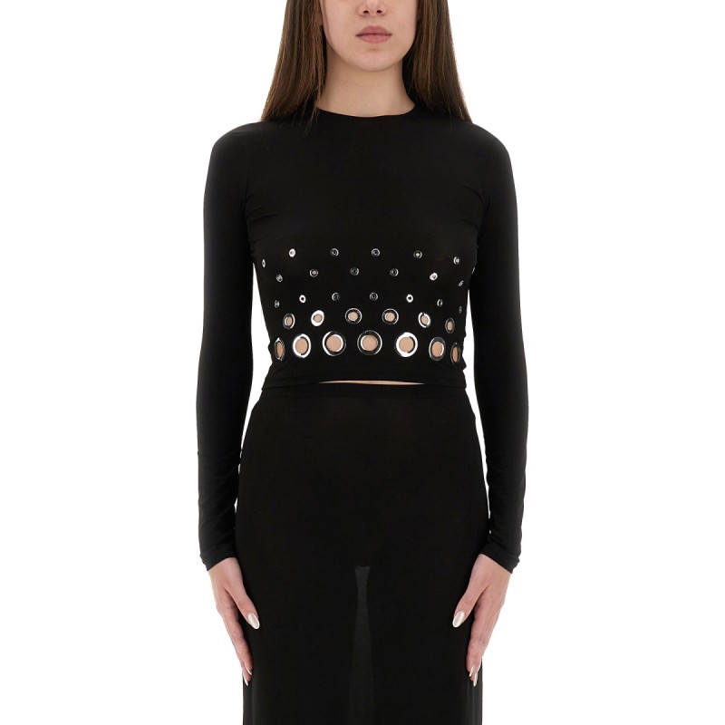 CROPPED TOP WITH EYELETS