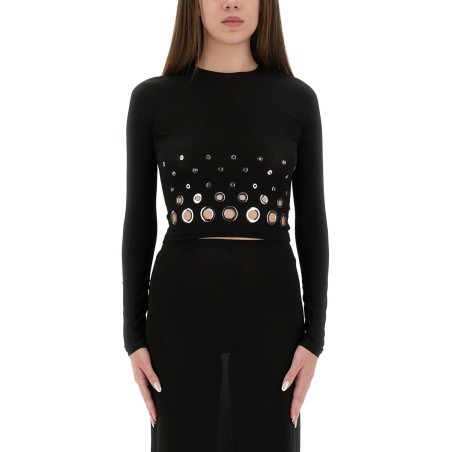 CROPPED TOP WITH EYELETS