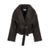 Shawl collar leather jacket