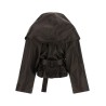 Shawl collar leather jacket