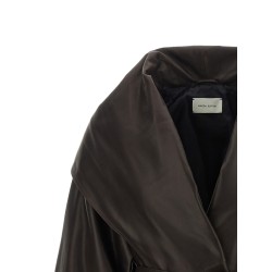 Shawl collar leather jacket