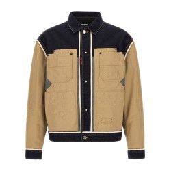 Two-material denim jacket