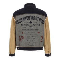 Two-material denim jacket