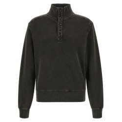 Buttoned turtleneck sweatshirt