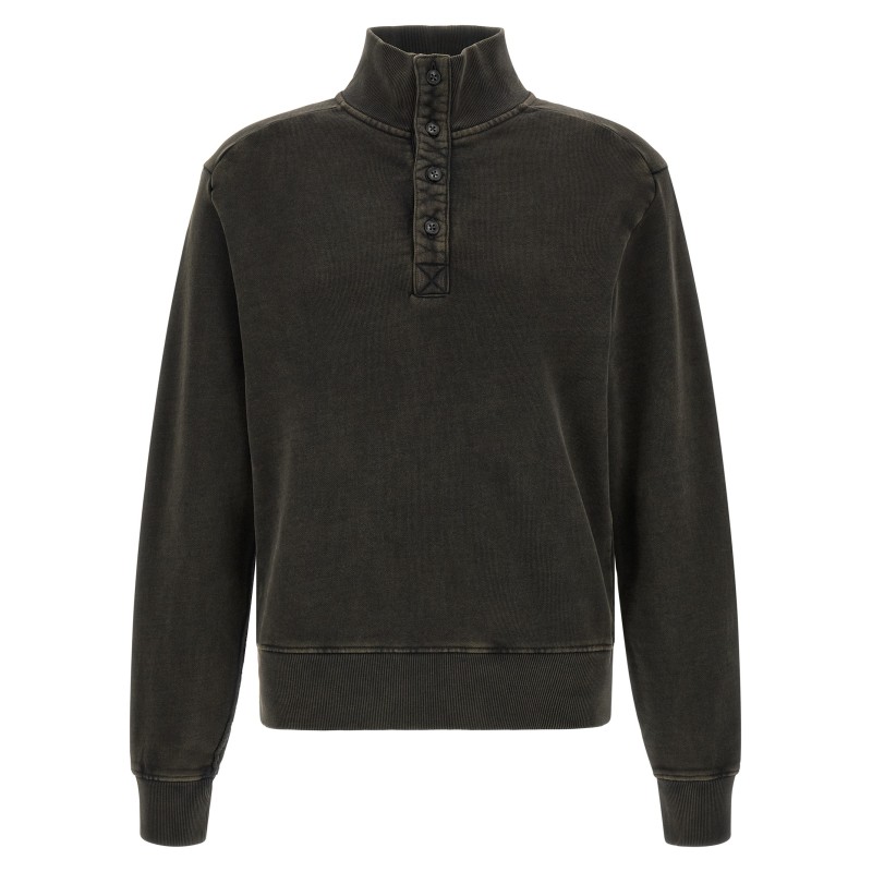 Buttoned turtleneck sweatshirt