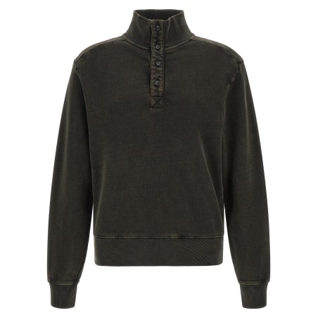 Buttoned turtleneck sweatshirt