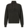 Buttoned turtleneck sweatshirt