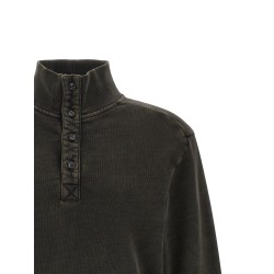 Buttoned turtleneck sweatshirt