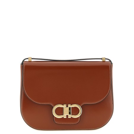 'Double Gancini' closure shoulder bag