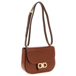 'Double Gancini' closure shoulder bag