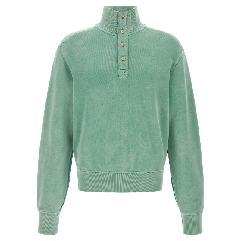 Buttoned turtleneck sweatshirt