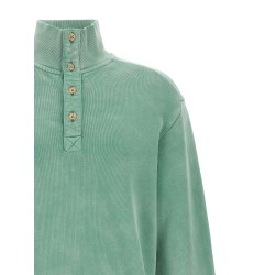 Buttoned turtleneck sweatshirt