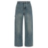 Leather pocket jeans