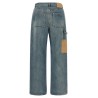Leather pocket jeans