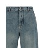 Leather pocket jeans