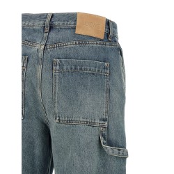 Leather pocket jeans
