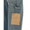 Leather pocket jeans