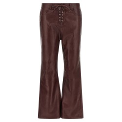 Flared leather-effect pants