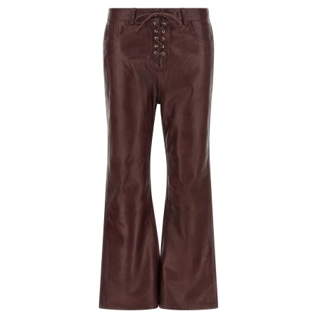 Flared leather-effect pants