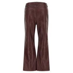 Flared leather-effect pants