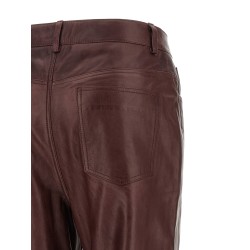 Flared leather-effect pants