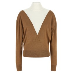 Sweater with perforated intarsia