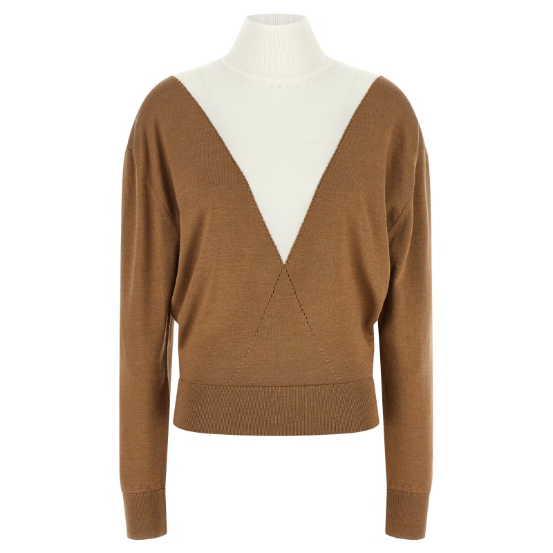 Sweater with perforated intarsia