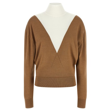 Sweater with perforated intarsia