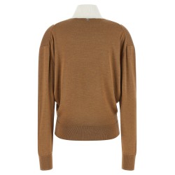 Sweater with perforated intarsia