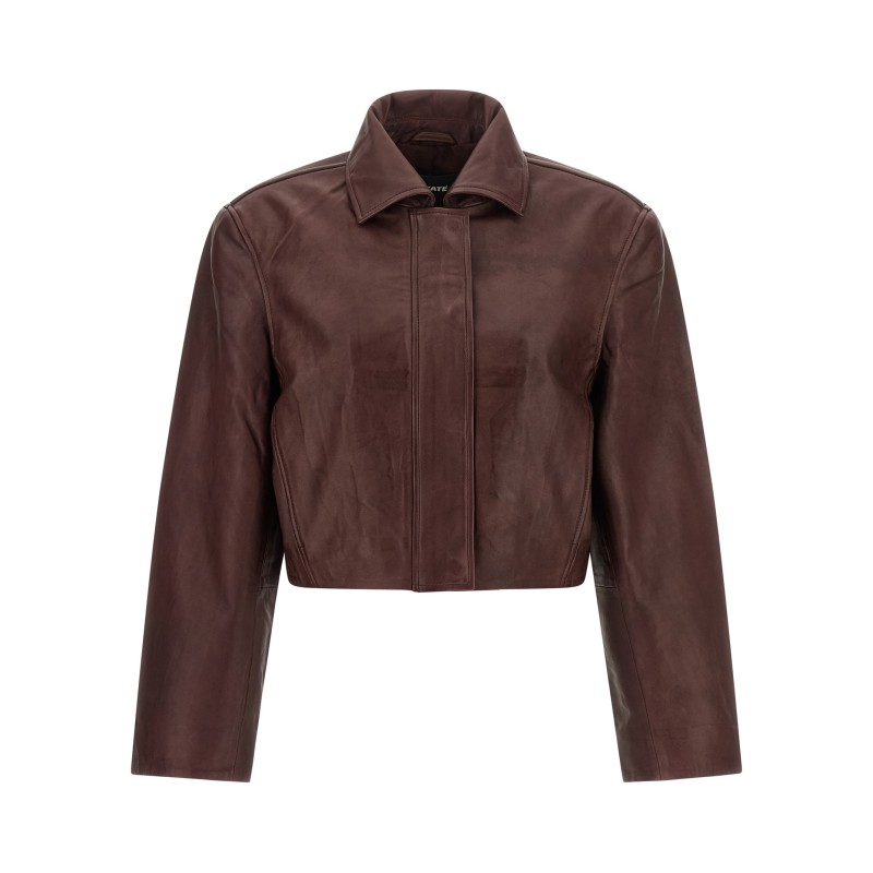 ' Boxy Square Leather' jacket
